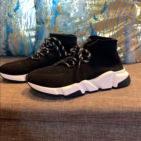 Balenciaga Lace-Up Speed Sock Sneakers - Picture 4 of 6